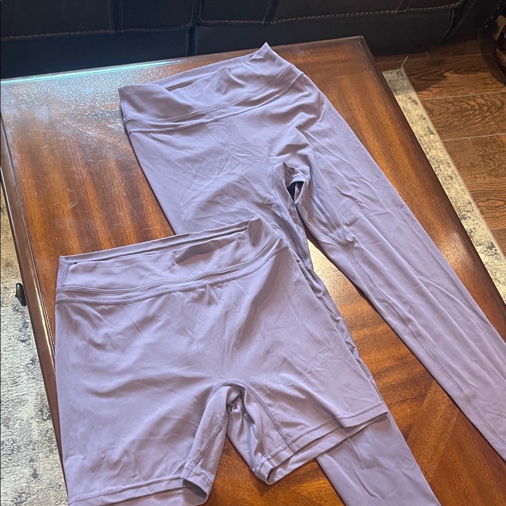 Lavender Leggings and matching shorts